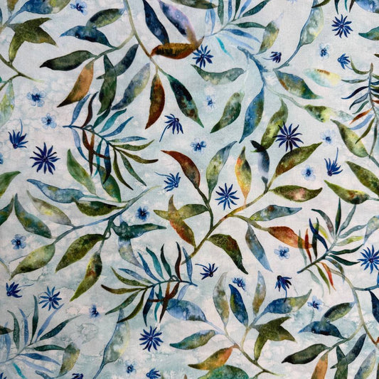 Watercolor botanical cotton fabric Wanderlust Create Joy Project Moda dawn