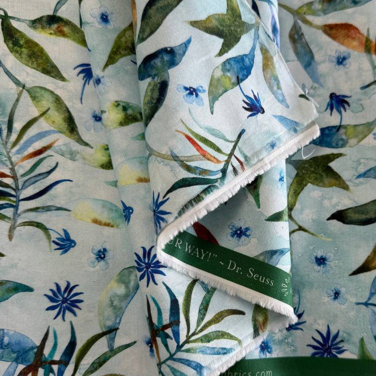 Watercolor botanical cotton fabric Wanderlust Create Joy Project Moda dawn