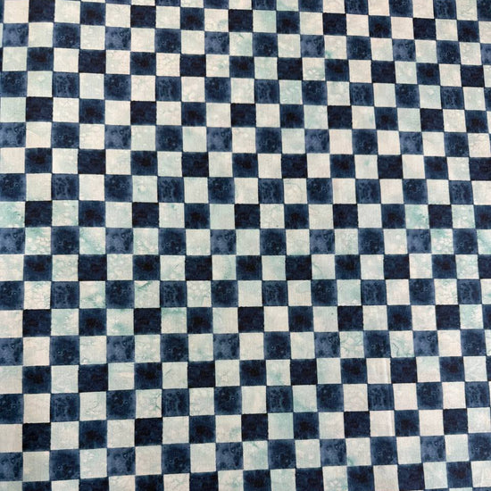 Blue check cotton fabric Wanderlust Create Joy Project Moda Twilight