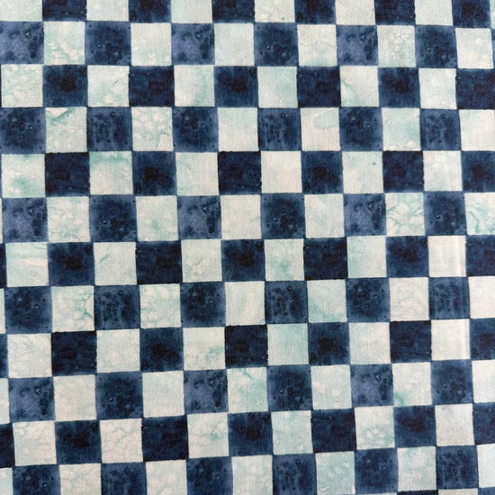 Blue check cotton fabric Wanderlust Create Joy Project Moda Twilight