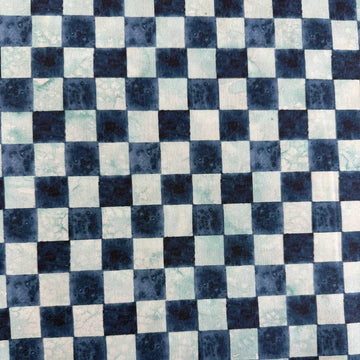 Blue check cotton fabric Wanderlust Create Joy Project Moda Twilight