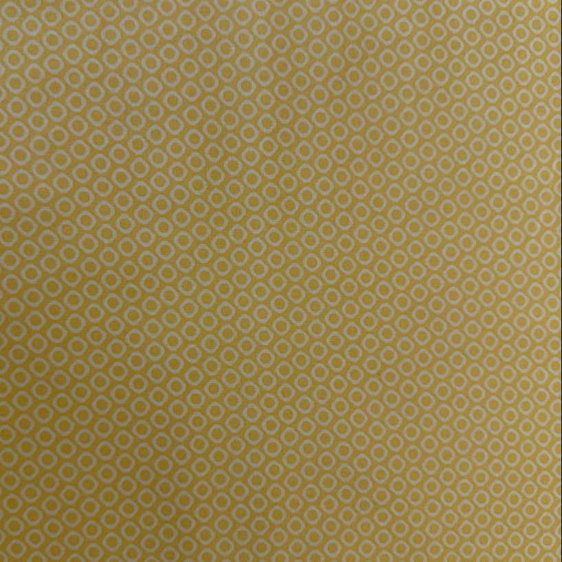 Yellow geometric circle cotton fabric cheer yellow small print