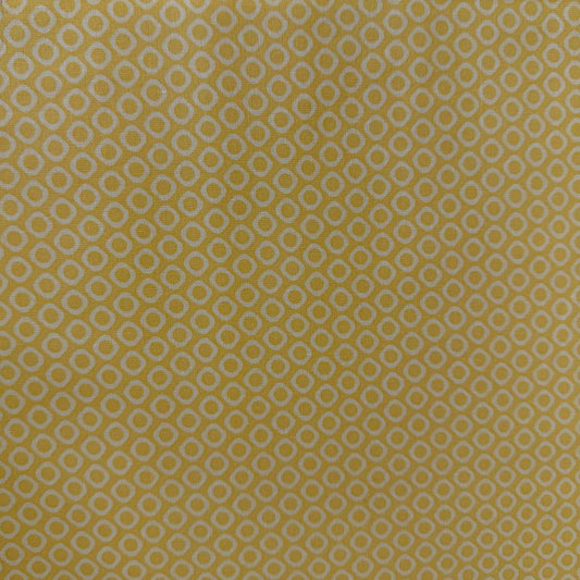 Yellow geometric circle cotton fabric cheer yellow small print