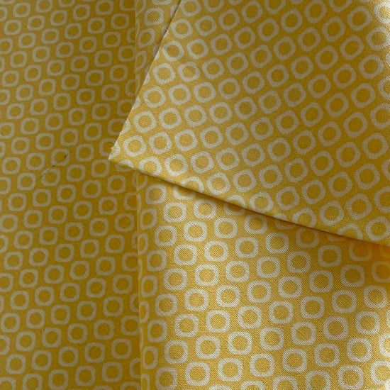 Yellow geometric circle cotton fabric cheer yellow small print