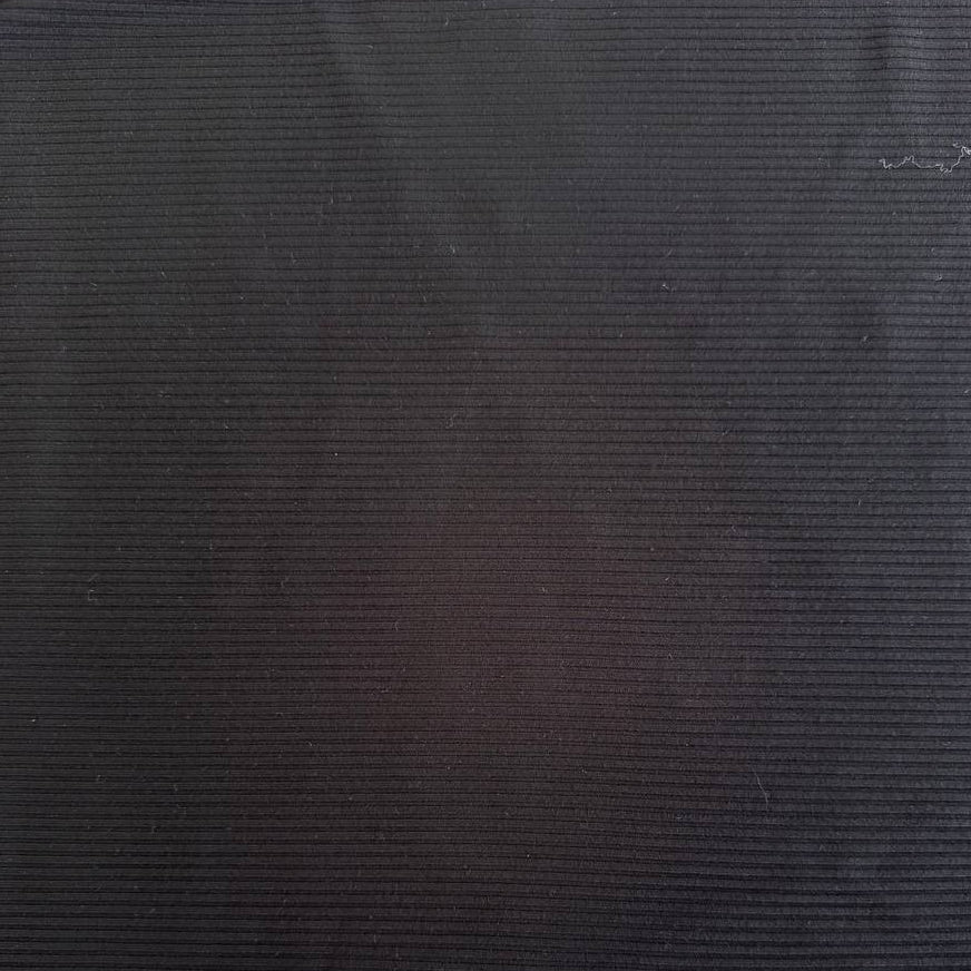 Soft bamboo rib knit fabric with fine vertical ribs, excellent stretch, and a smooth texture, available in multiple colours.