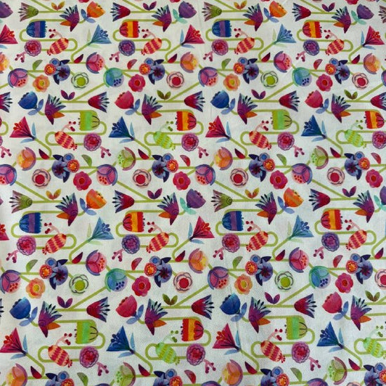 Moda Flower Patches fabric Amarilys Henderson colorful floral on cream quilting cotton