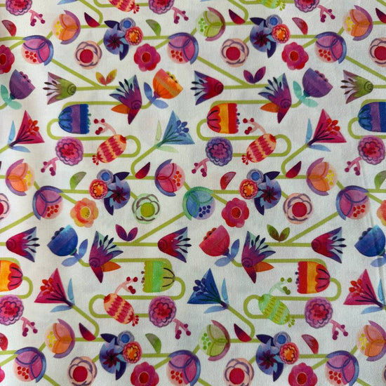 Moda Flower Patches fabric Amarilys Henderson colorful floral on cream quilting cotton