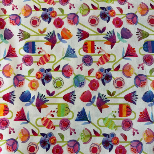 Moda Flower Patches fabric Amarilys Henderson colorful floral on cream quilting cotton