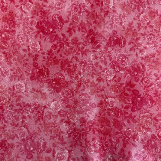 Hoffman Soiree Guava tonal pink floral blender quilting cotton 25661-497