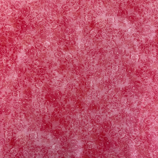 Hoffman Soiree Guava tonal pink floral blender quilting cotton 25661-497