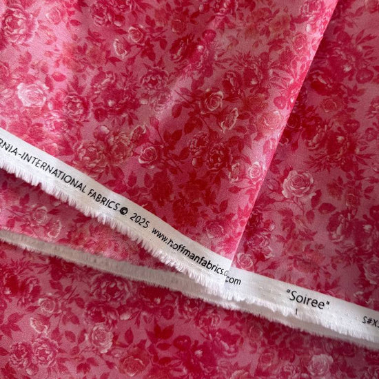 Hoffman Soiree Guava tonal pink floral blender quilting cotton 25661-497