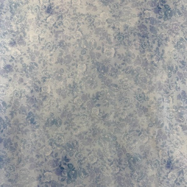 Soiree by Hoffman sky blue floral cotton fabric quilting 25661-16