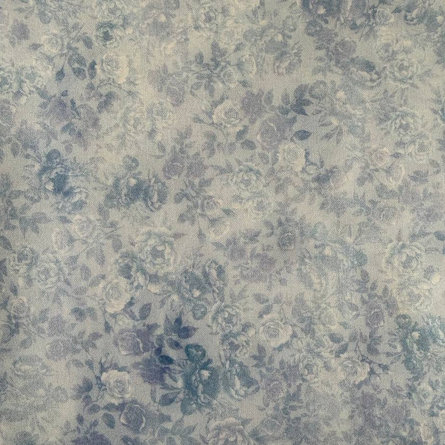 Soiree by Hoffman sky blue floral cotton fabric quilting 25661-16