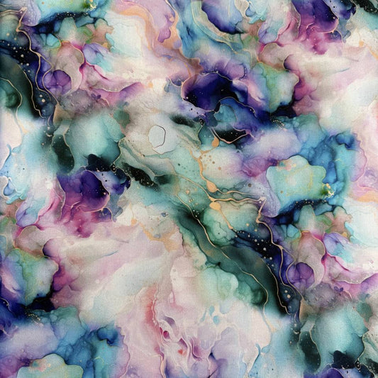 Flourish By Hoffman dragonfly fabric 25628-324 watercolor abstract pastel digital print quilting cotton
