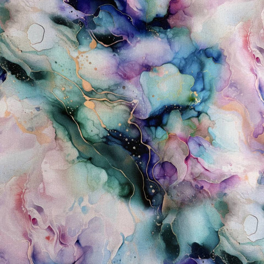 Flourish By Hoffman dragonfly fabric 25628-324 watercolor abstract pastel digital print quilting cotton