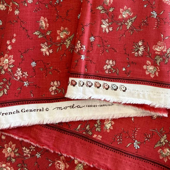 Fleur De Paris Garance 513991-14 Moda Fabrics red vintage floral quilting cotton