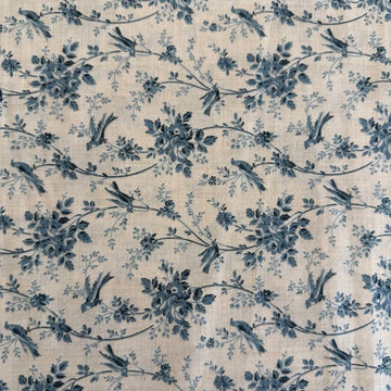 Fleur De Paris Pearl French Blue 513996-12 Moda Fabrics blue floral bird quilting cotton