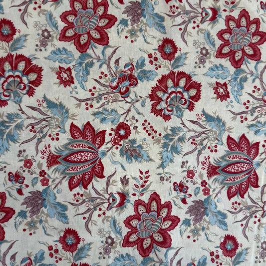 Fleur De Paris Pearl 513990-11 Moda Fabrics large floral red blue quilting cotton