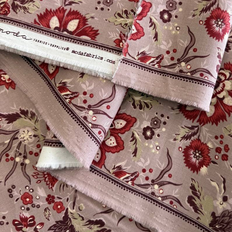Fleur De Paris Pearl 513990-11 Moda Fabrics large floral red blue quilting cotton