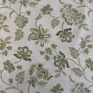 Sage green floral vine cotton sheeting fabric 108 inch wide Galeria Bella Casa bedding fabric