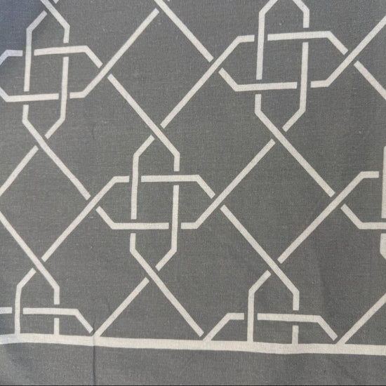 Grey geometric cotton sheeting fabric 108 inch wide modern bedding fabric white lines