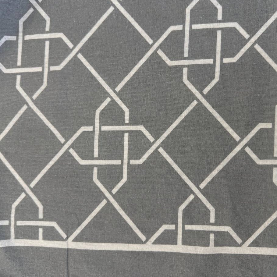 Grey geometric cotton sheeting fabric 108 inch wide modern bedding fabric white lines