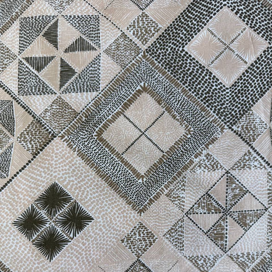 Galeria cotton sheeting 108 inch wide taupe geometric patchwork fabric for quilt backing and home decor