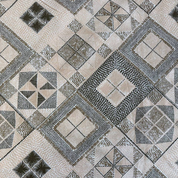 Galeria cotton sheeting 108 inch wide taupe geometric patchwork fabric for quilt backing and home decor