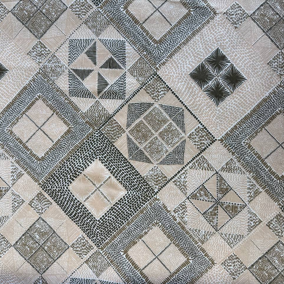 Galeria cotton sheeting 108 inch wide taupe geometric patchwork fabric for quilt backing and home decor