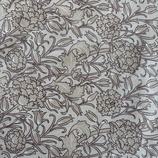 Taupe floral 108 inch wide cotton sheeting fabric for bedding and quilt backing