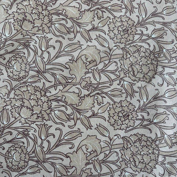 Taupe floral 108 inch wide cotton sheeting fabric for bedding and quilt backing