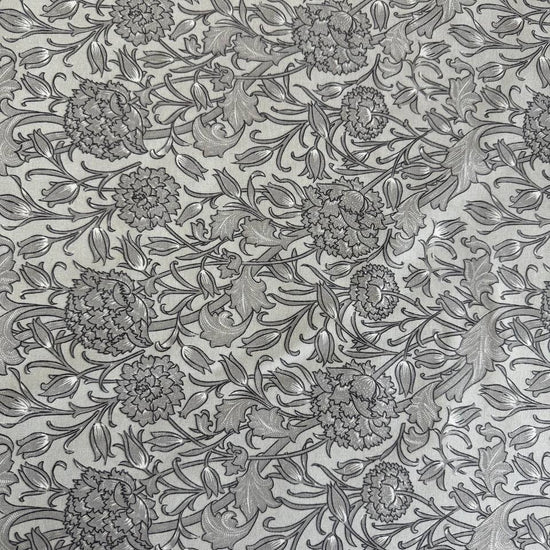 Grey vintage floral 108 inch wide cotton sheeting fabric for bedding quilt backing and home decor