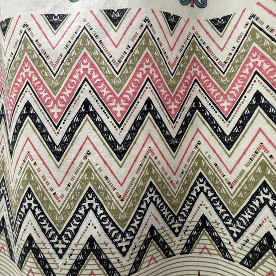 Vintage ornamental border print cotton sheeting 108 inch wide in cream taupe and pink quilting backing fabric