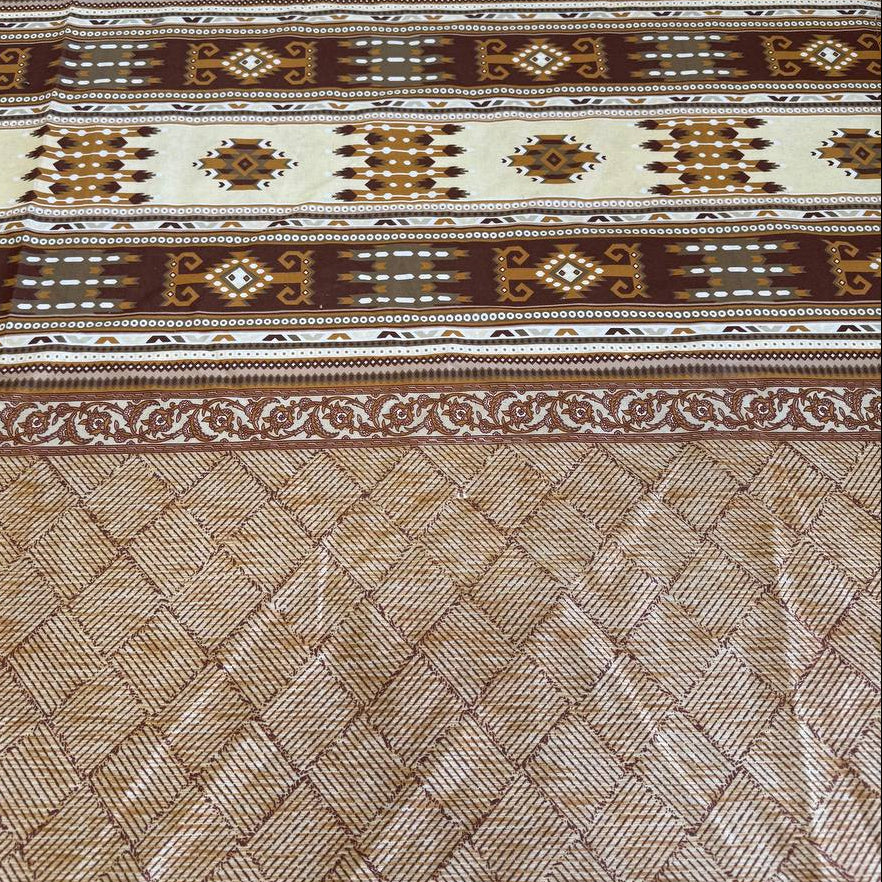 Galeria cotton sheeting 108 inch rustic southwestern stripe beige brown geometric fabric