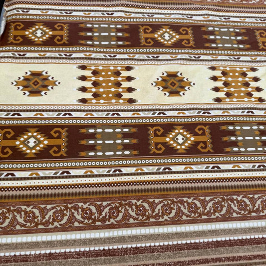 Galeria cotton sheeting 108 inch rustic southwestern stripe beige brown geometric fabric