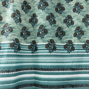 Galeria Cotton Sheeting 108 inch teal tribal border print wide backing fabric