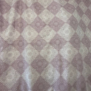 Pink medallion cotton sheeting fabric 108 wide soft pink diamond pattern
