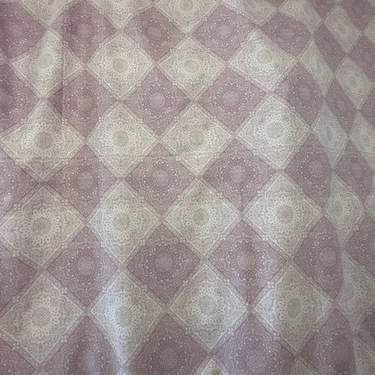 Pink medallion cotton sheeting fabric 108 wide soft pink diamond pattern