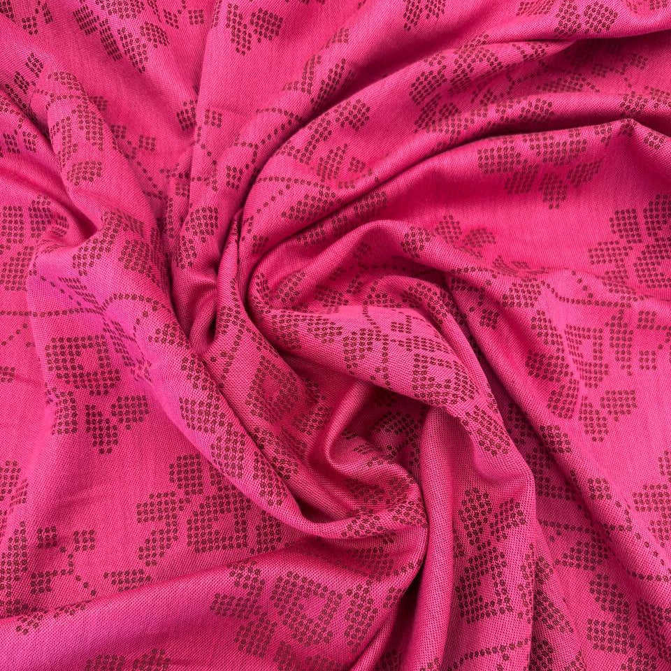 Journey by Anna Maria Textiles 100% cotton yarn-dyed fabric in Jam, Saffron, and Verdant colors with textured woven floral patterns.