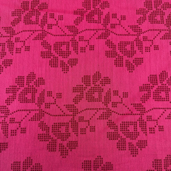 Journey by Anna Maria Textiles 100% cotton yarn-dyed fabric in Jam, Saffron, and Verdant colors with textured woven floral patterns.