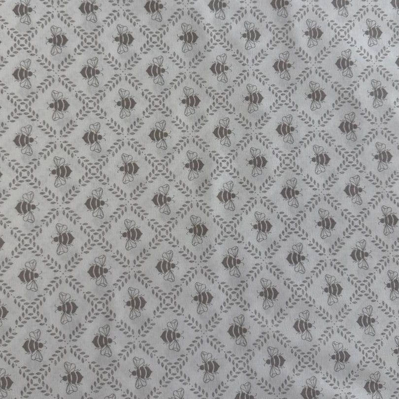 Moda Sundrenched bee print cotton fabric in indigo cloud and sky colors