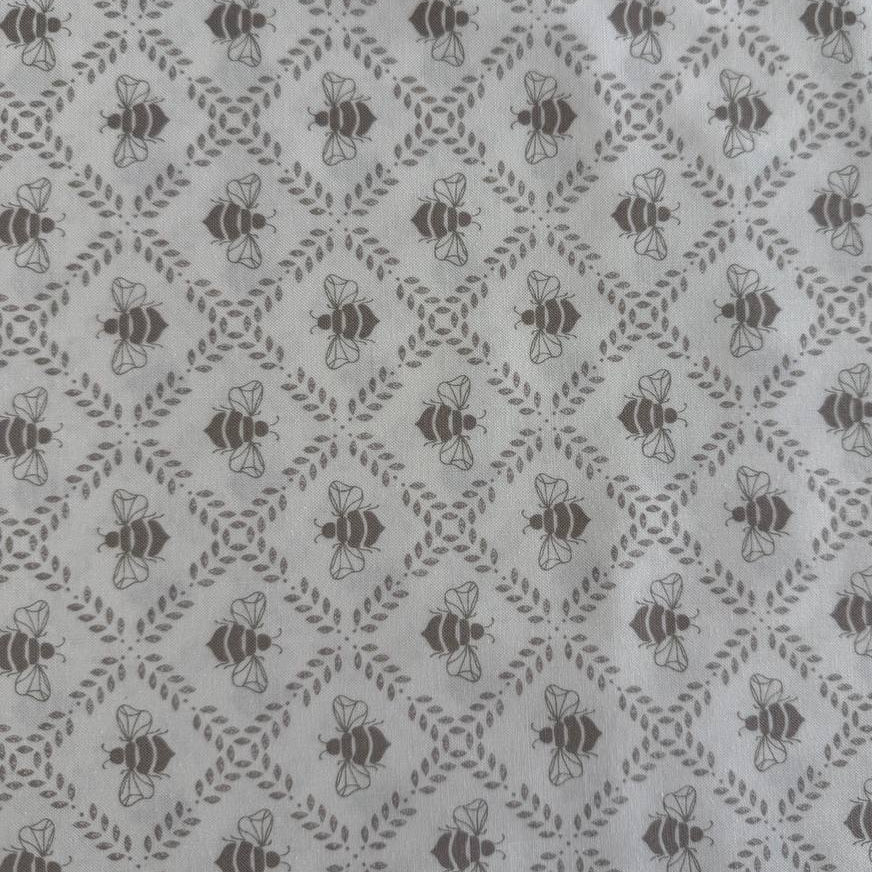 Moda Sundrenched bee print cotton fabric in indigo cloud and sky colors