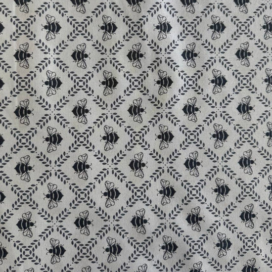 Moda Sundrenched bee print cotton fabric in indigo cloud and sky colors