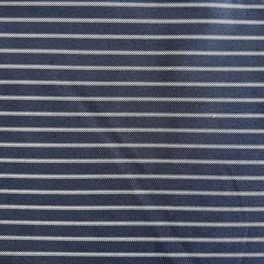 Moda Sun Drenched striped cotton fabric in Indigo and Cloud Indigo colors