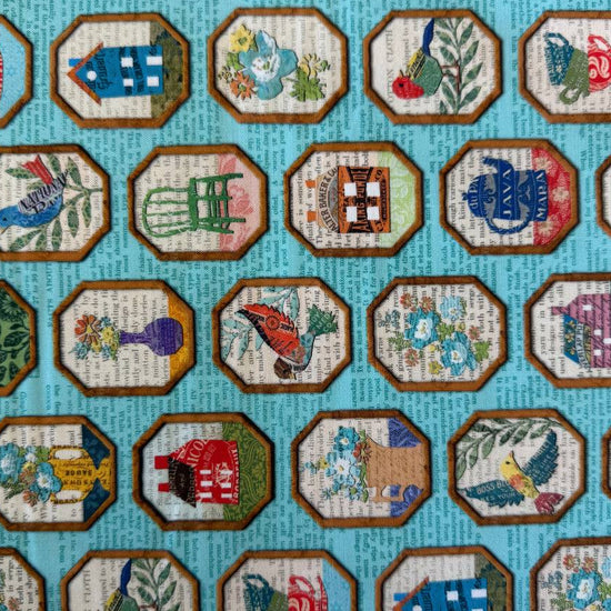 Moda Paper Hamlet fabric sky color vintage houses quilting cotton