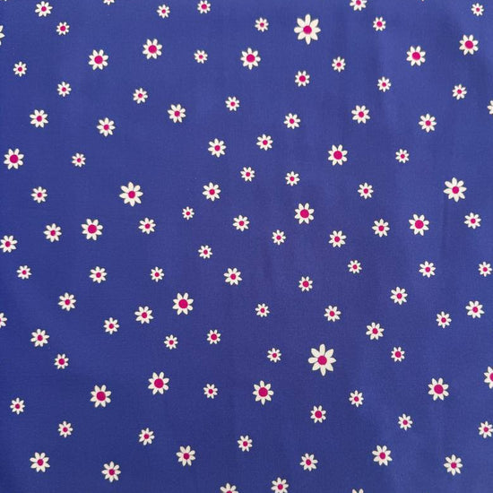 Maeve floral cotton fabric periwinkle daisy print