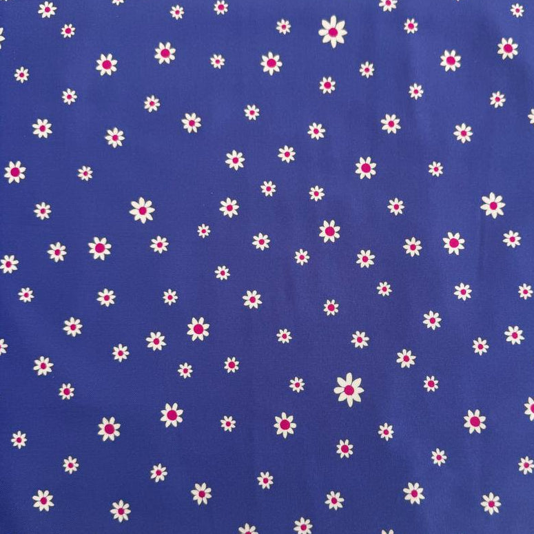 Maeve floral cotton fabric periwinkle daisy print