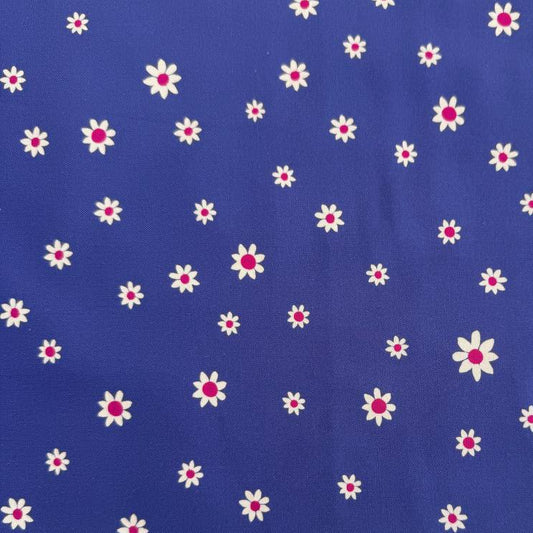 Maeve floral cotton fabric periwinkle daisy print
