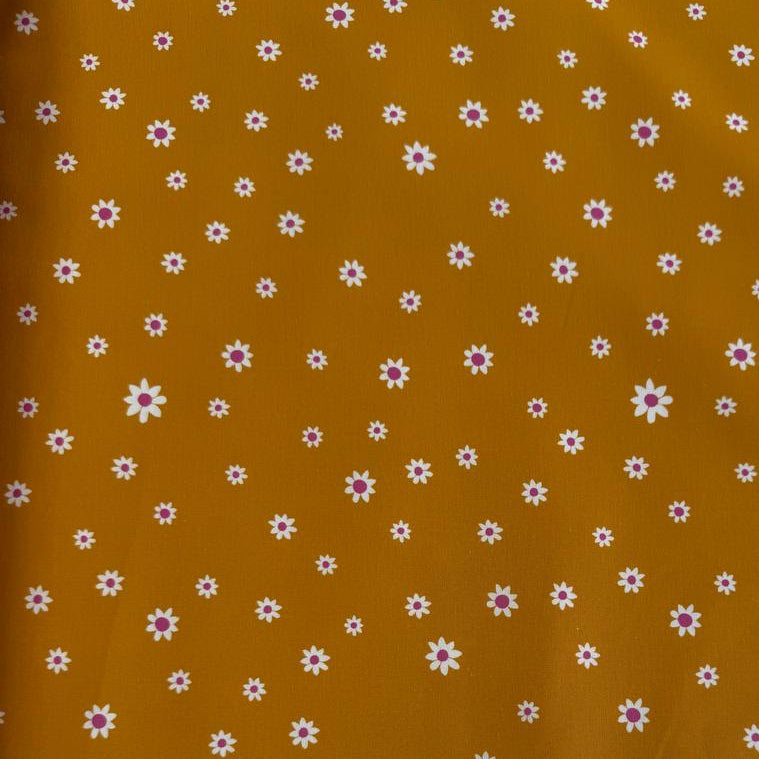 Maeve floral cotton fabric golden daisy print