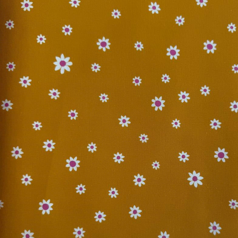 Maeve floral cotton fabric golden daisy print